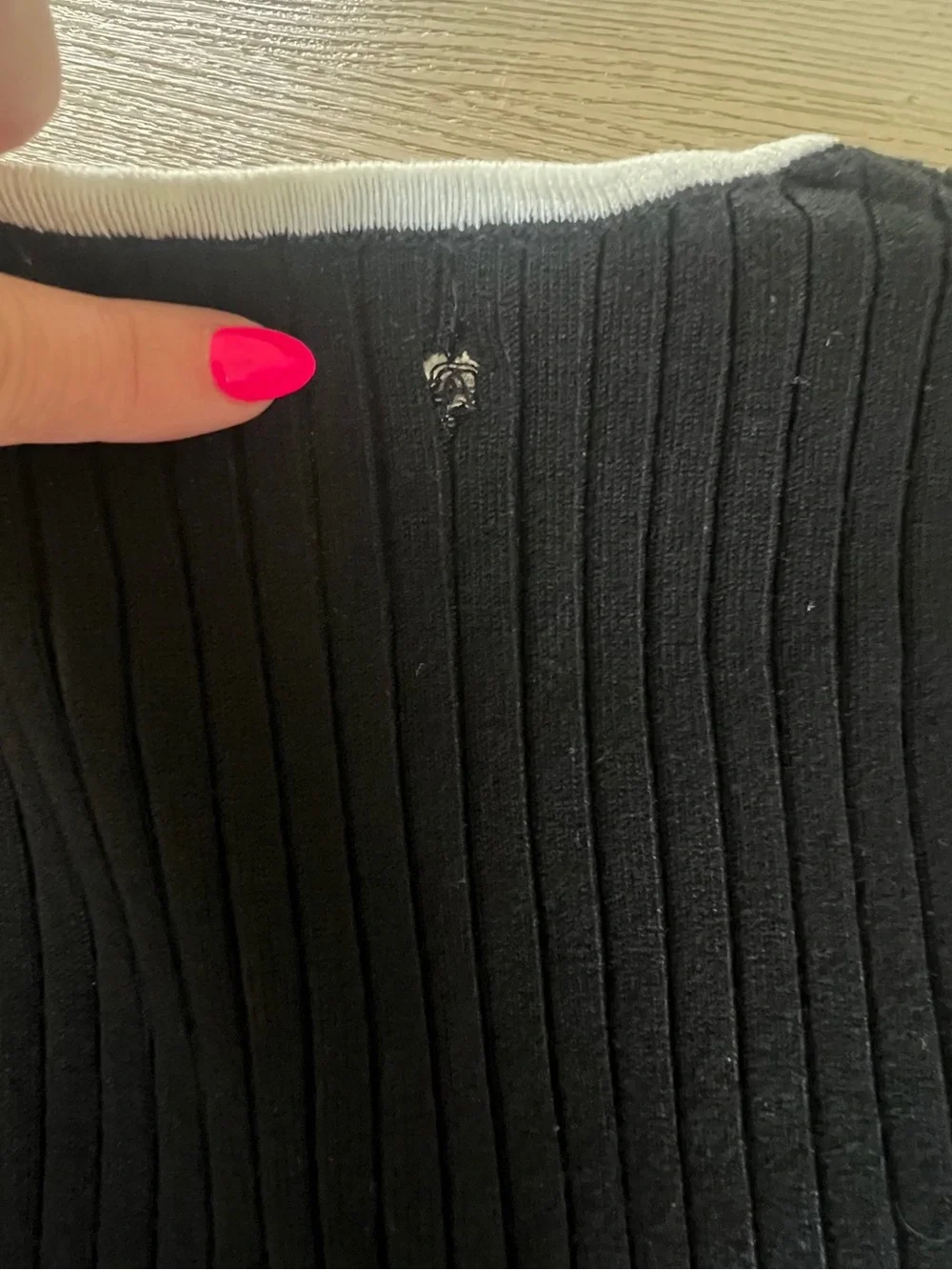 H&M‎ Kids Ribbed Knit Dress Black with White Trim 5T / 6